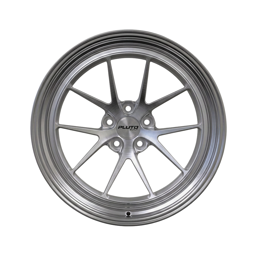 PlutoBuilt ZM-001 forged wheel in brushed silver